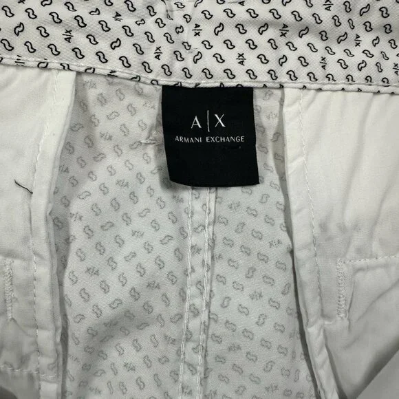 Armani Exchange AX Men's Size 36 Black Geometric Logo Print 9 Inseam Shorts